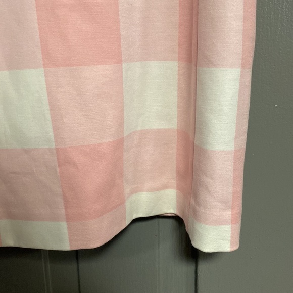 NWT Crown & Ivy Hello Spring Pink & White Plaid Cross Back Cotton Midi Dress - Picture 8 of 16